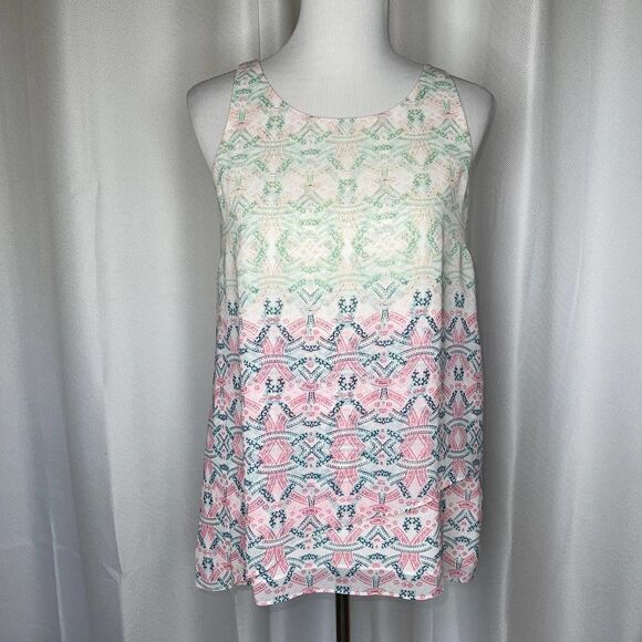 Cabi Style#250 Mosaic Print Layered Tank - Picture 2 of 8